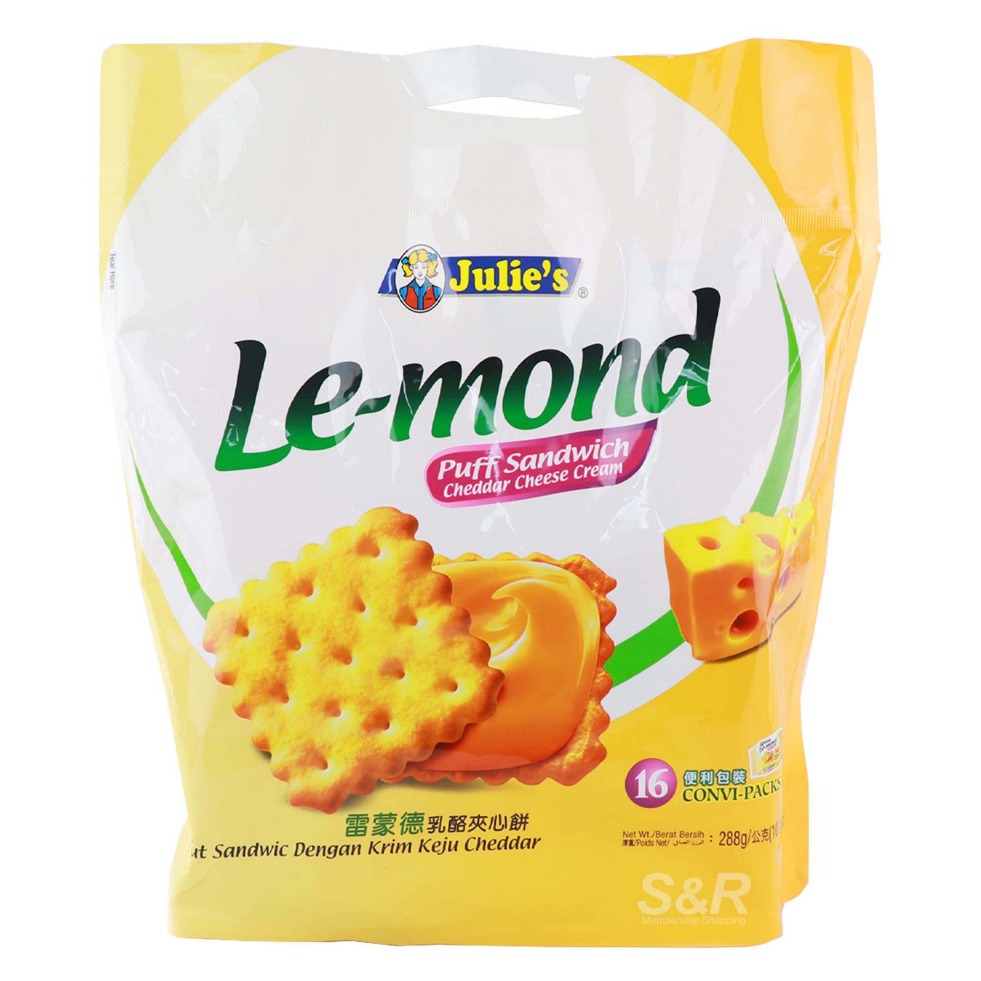Julie's Le-mond Puff Sandwich Cheddar Cheese Cream 288g Julie's Le-mond Puff Sandwich Cheddar Cheese Cream 288g